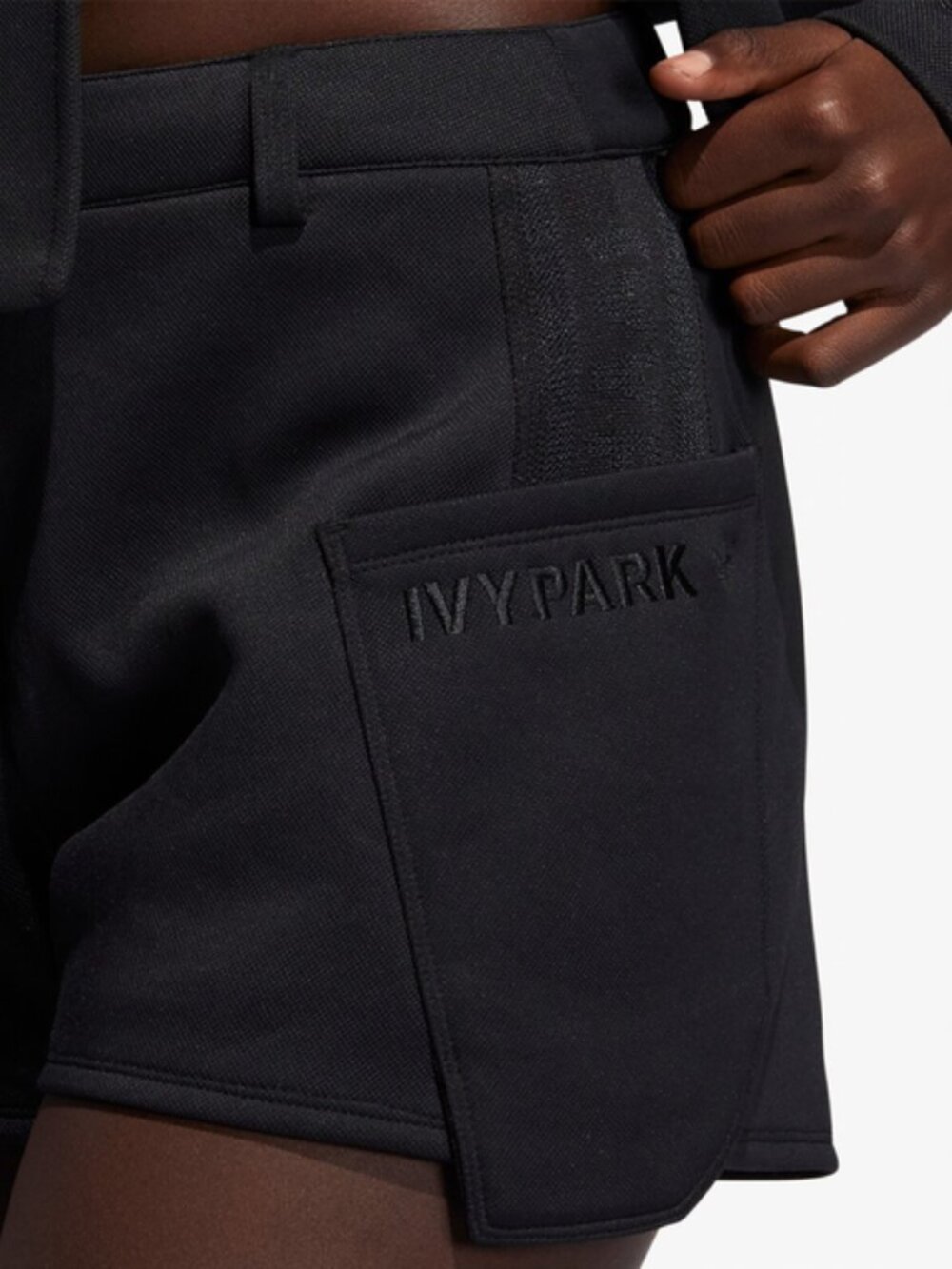 ADIDAS x Ivy Park Suit Shorts Beyonce 3 Stripes Sporty Tuxedo Pique Black Mesa S - Picture 8 of 16